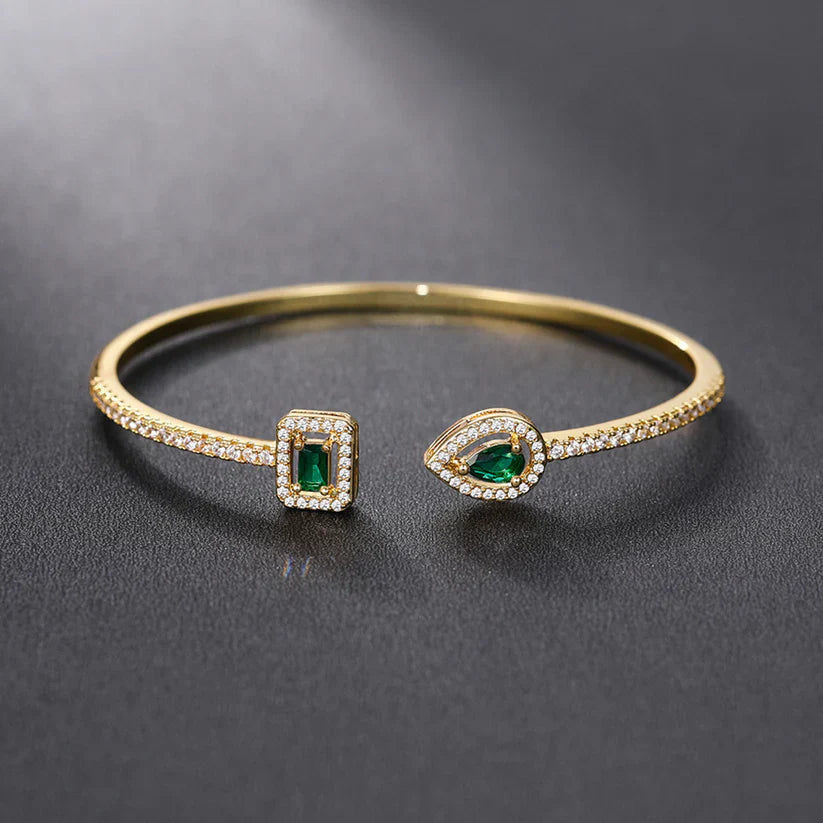 Golden green gemstone bracelet