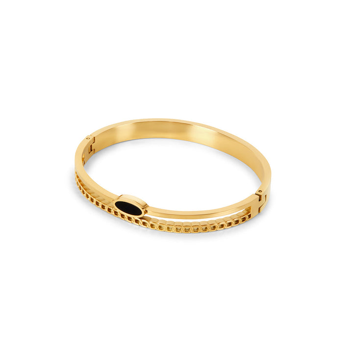 Elara Onyx Layered Bangle