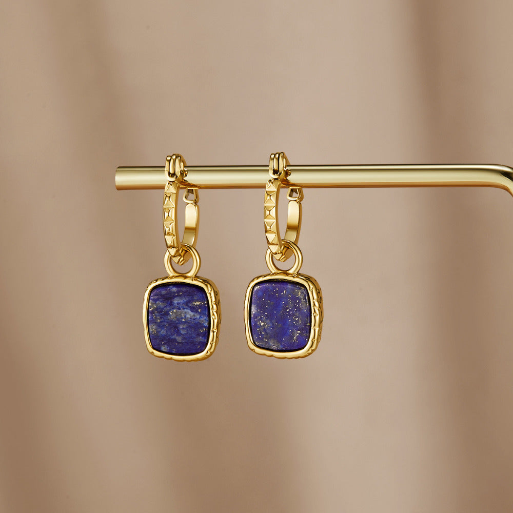 Astoria Lapis Stone Hoops