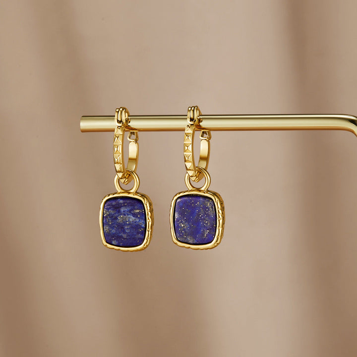 Astoria Lapis Stone Hoops
