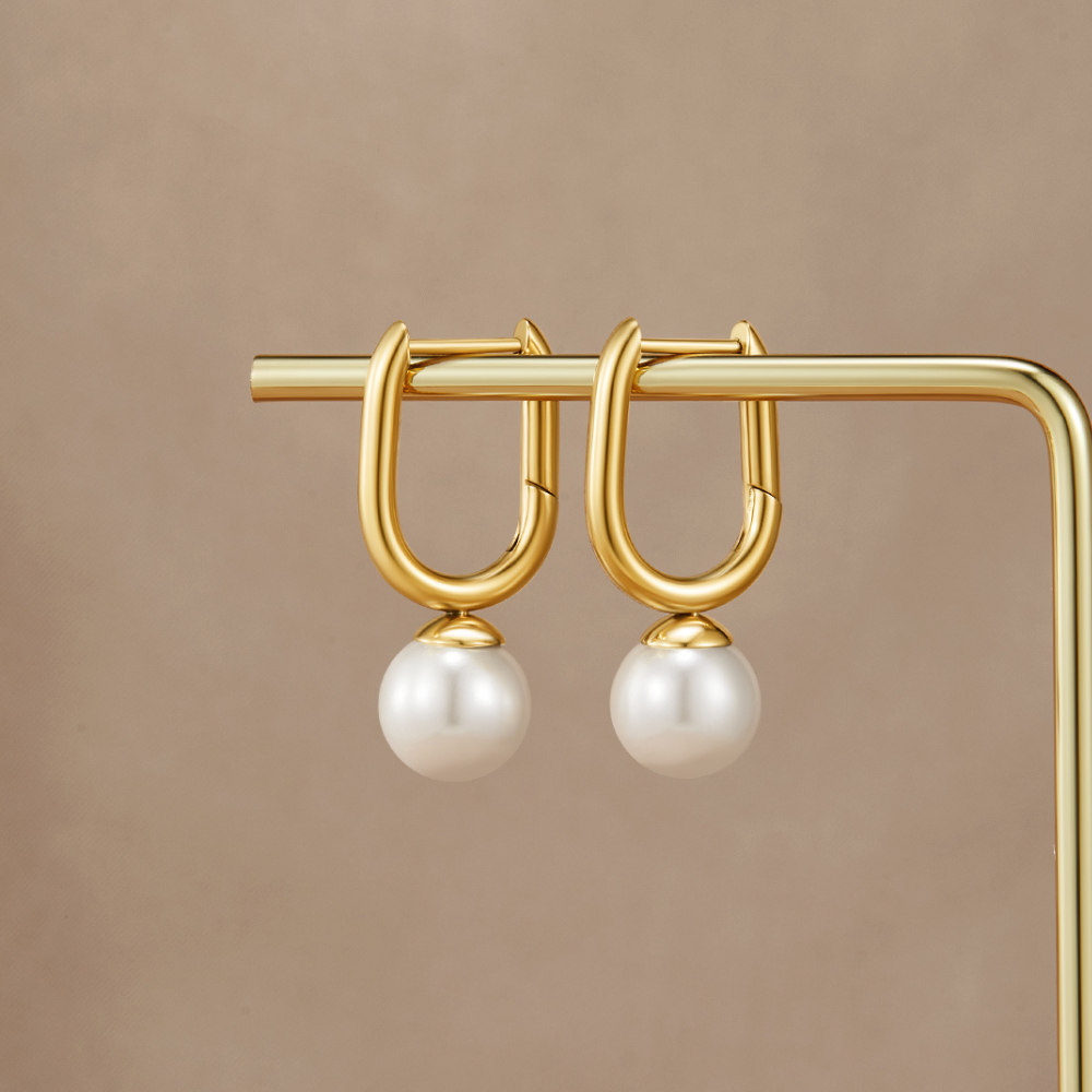 Lunara Modern Pearl Earrings