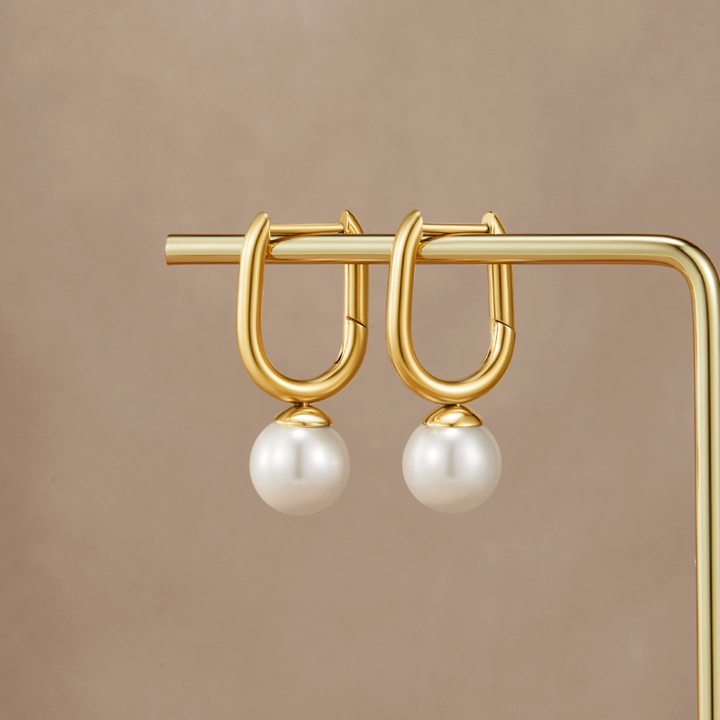 Lunara Modern Pearl Earrings