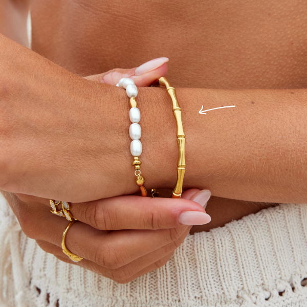 Luna Textured Bamboo Bangle