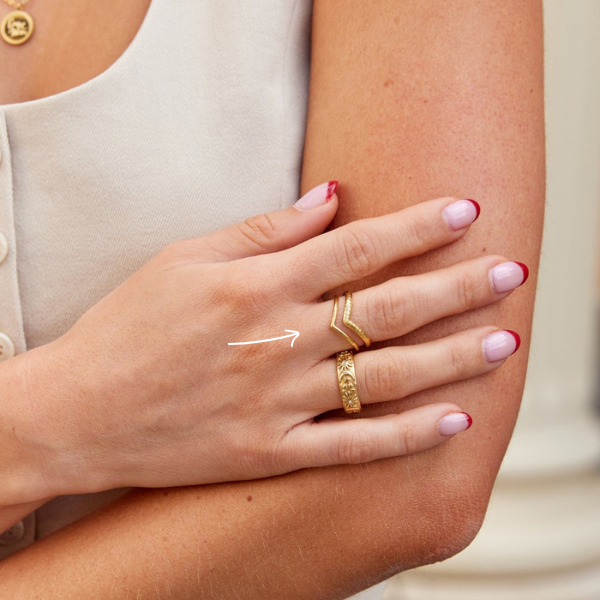Marien Chevron-Stack Ring