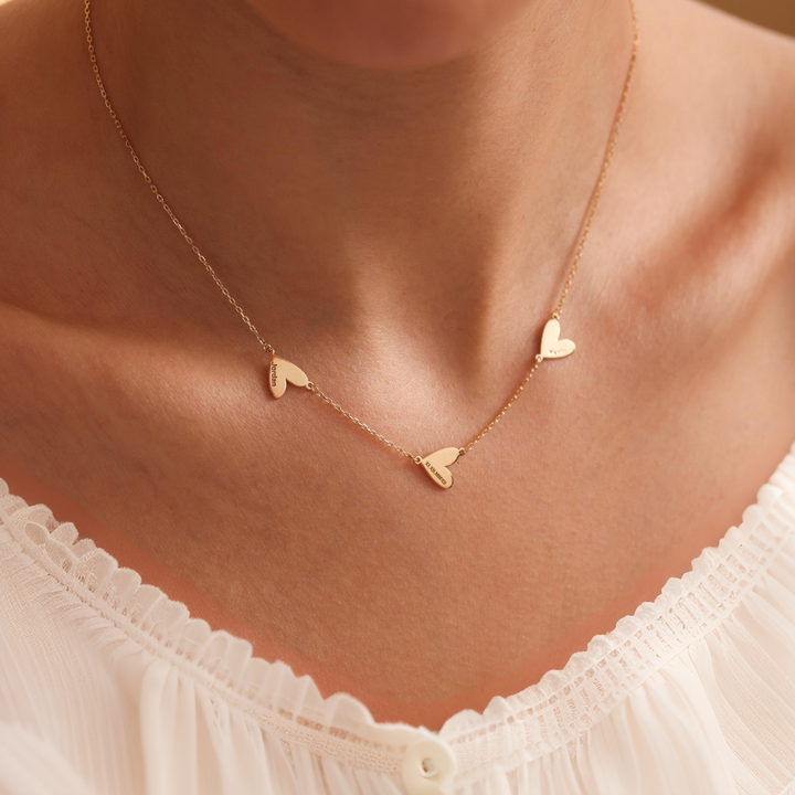 Custom Hearts Name Necklace
