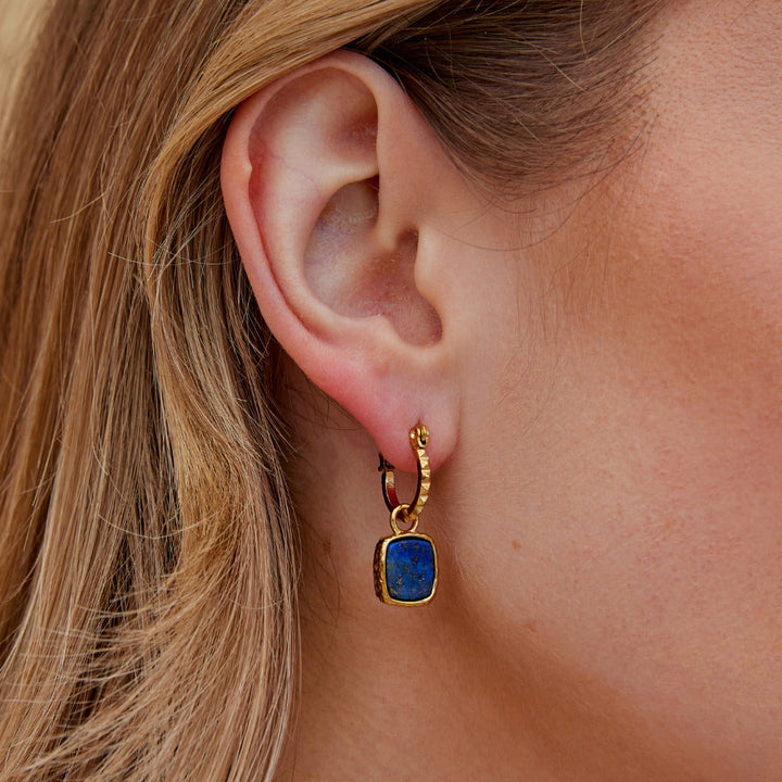 Astoria Lapis Stone Hoops