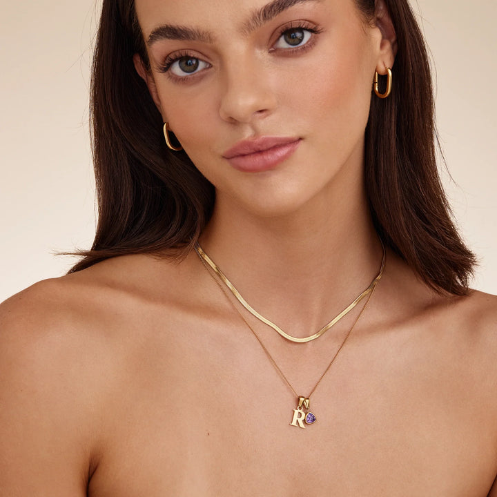Ottoline Initial Birthstone Necklace
