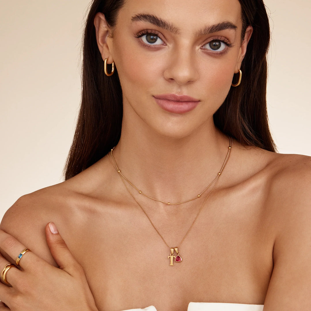 Ottoline Initial Birthstone Necklace