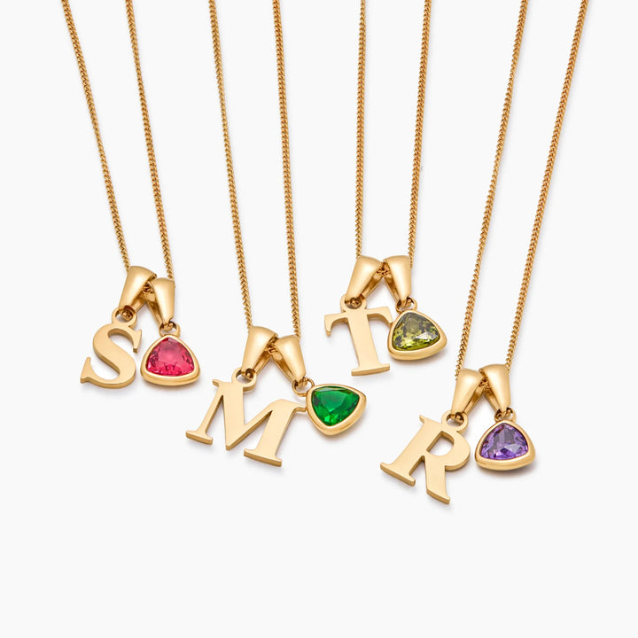 Ottoline Initial Birthstone Necklace