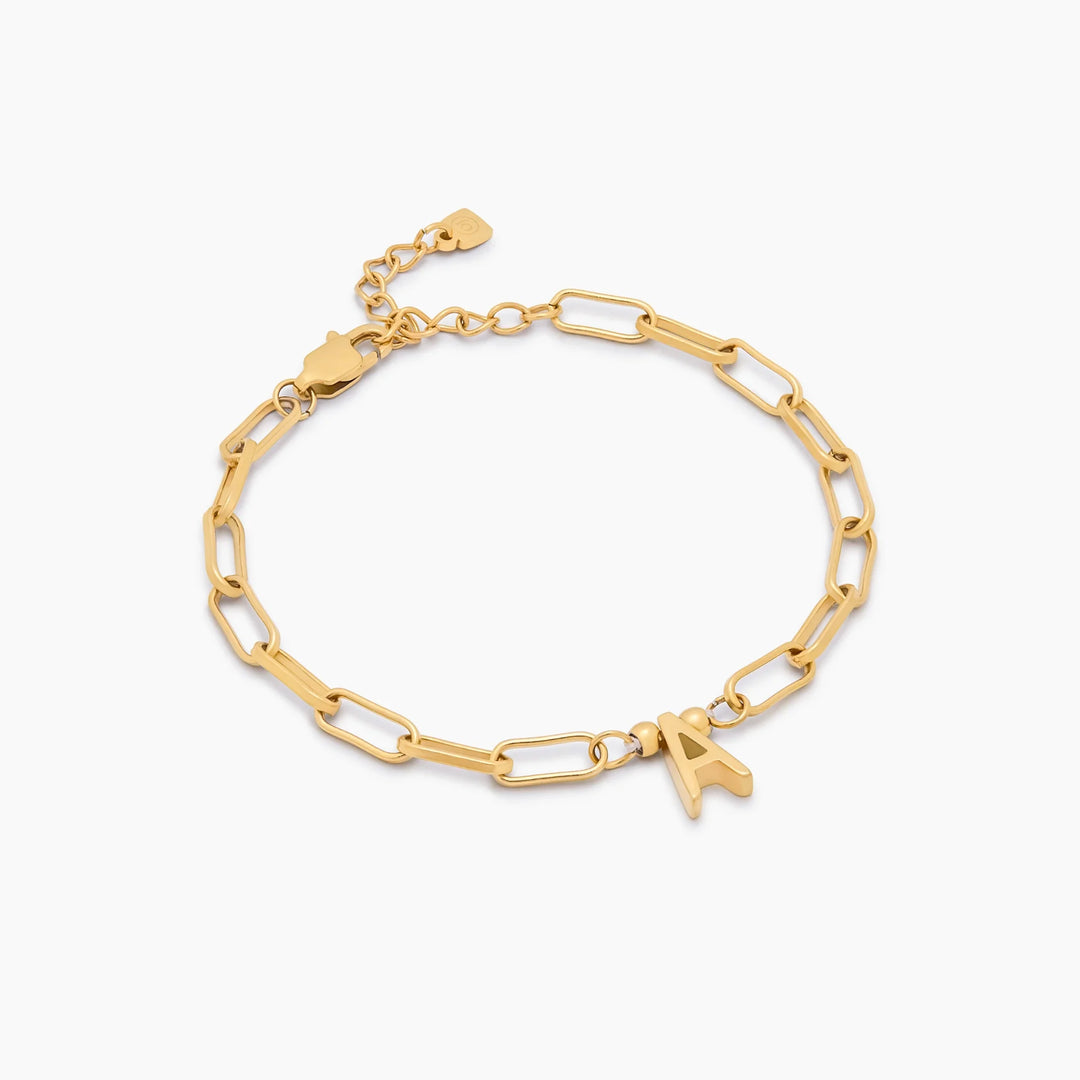 Odalys Paperclip Initial Bracelet