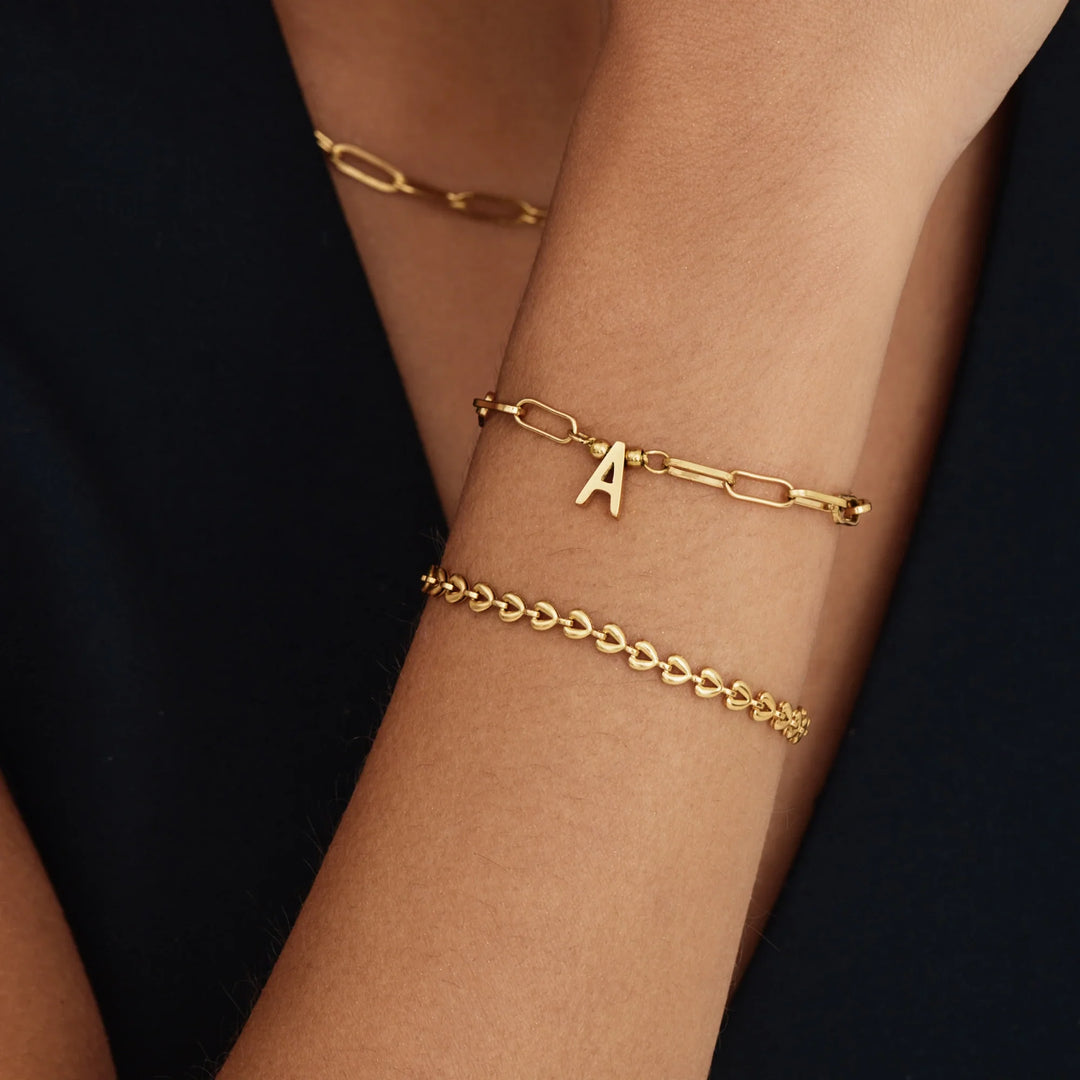 Odalys Paperclip Initial Bracelet