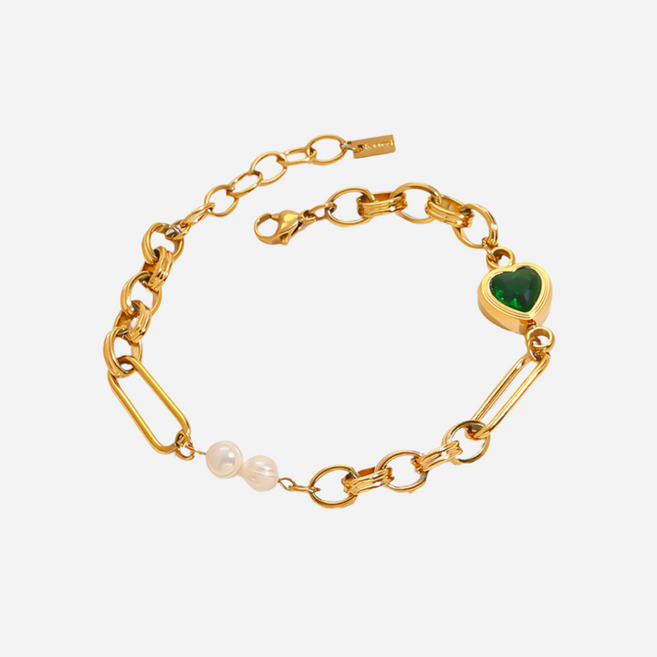 Serena Emerald Pearl Bracelet