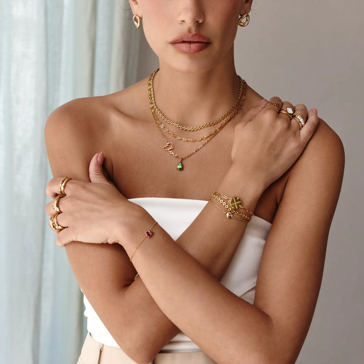 Signature Name and Birthstone Necklace