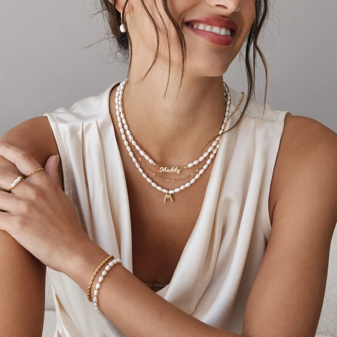 Rosamund Initial Pearl Necklace