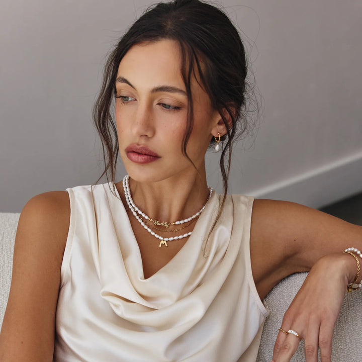 Rosamund Initial Pearl Necklace