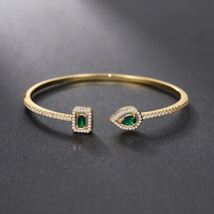 Golden green gemstone bracelet