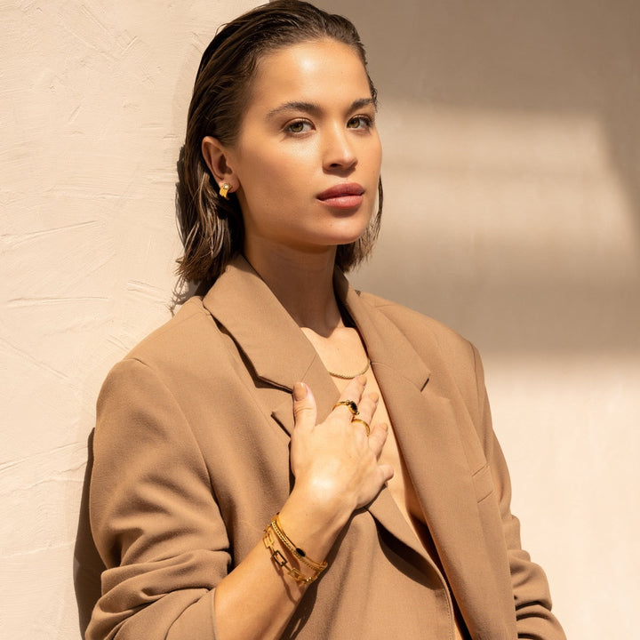 Elara Onyx Layered Bangle