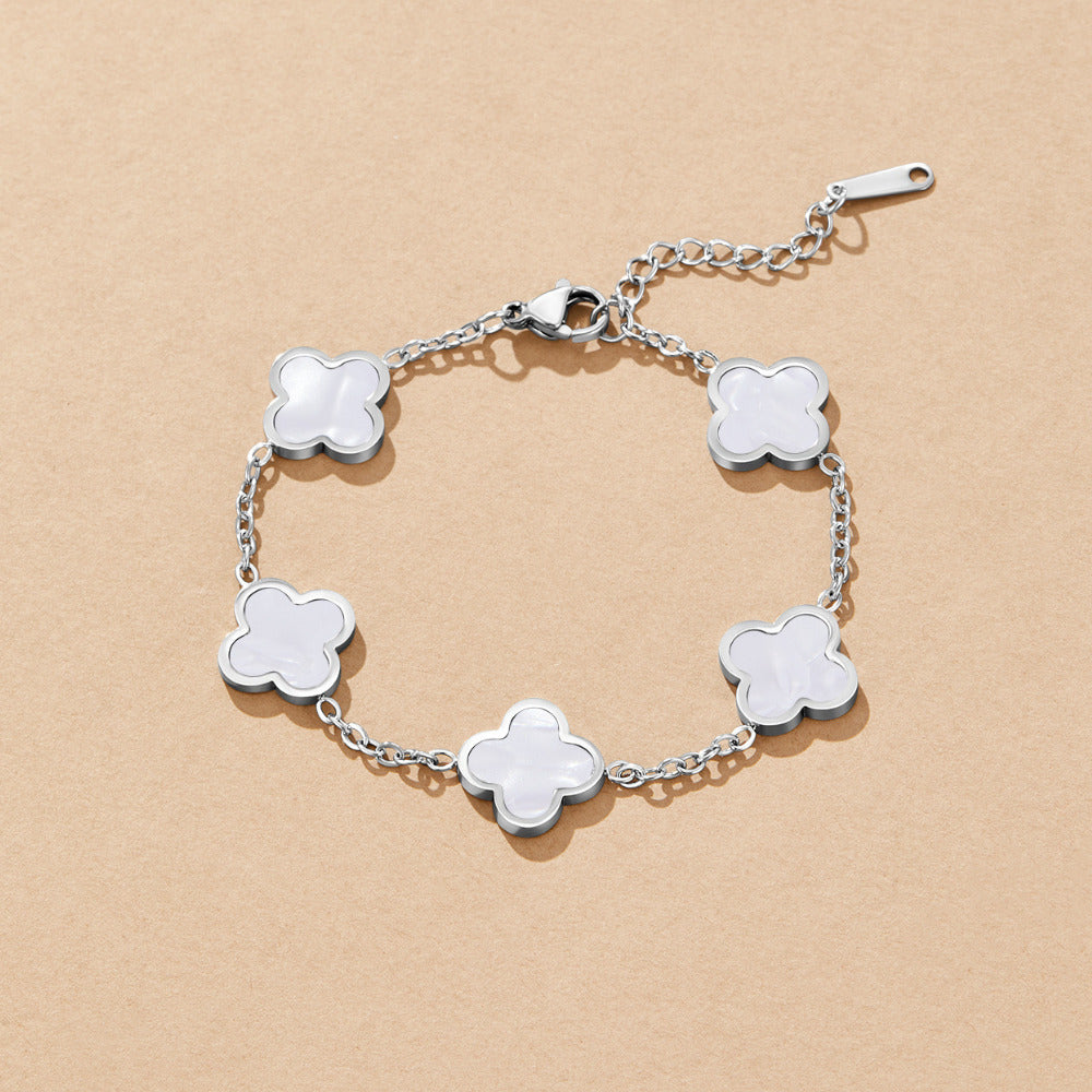 Ivory Clover Shell Bracelet