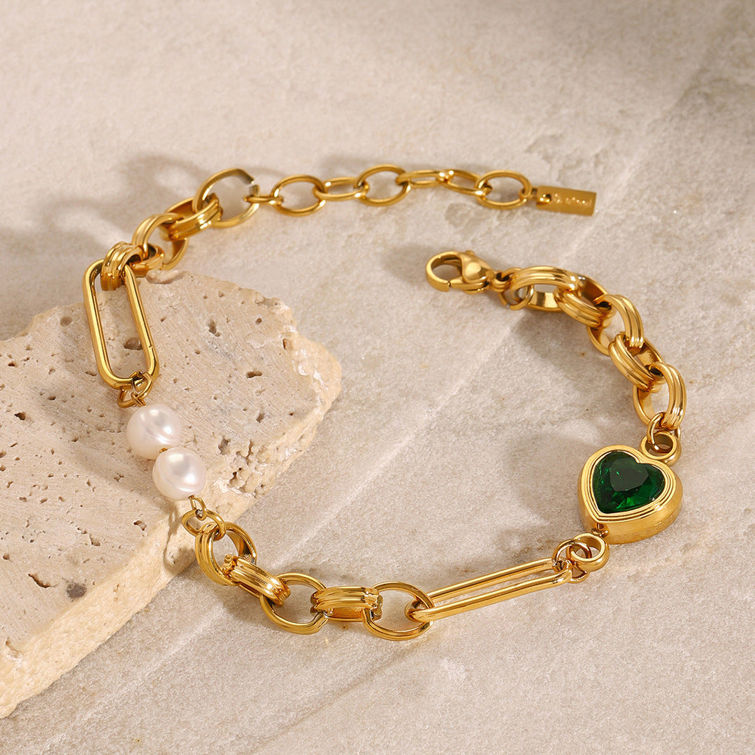 Serena Emerald Pearl Bracelet