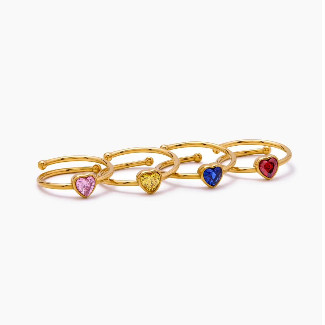 Tamsin Heart Birthstone Ring
