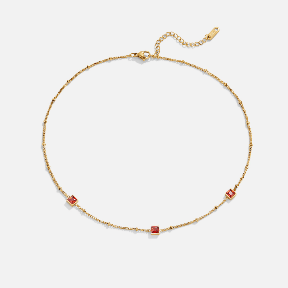 Alberta Ruby Crystal Necklace