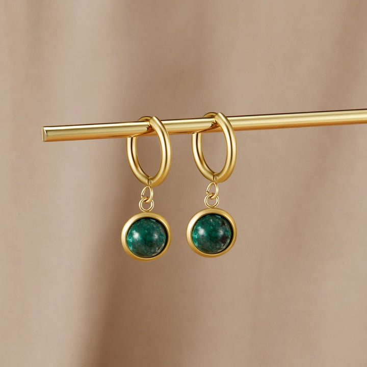 Amelia Turquoise Stone Hoops