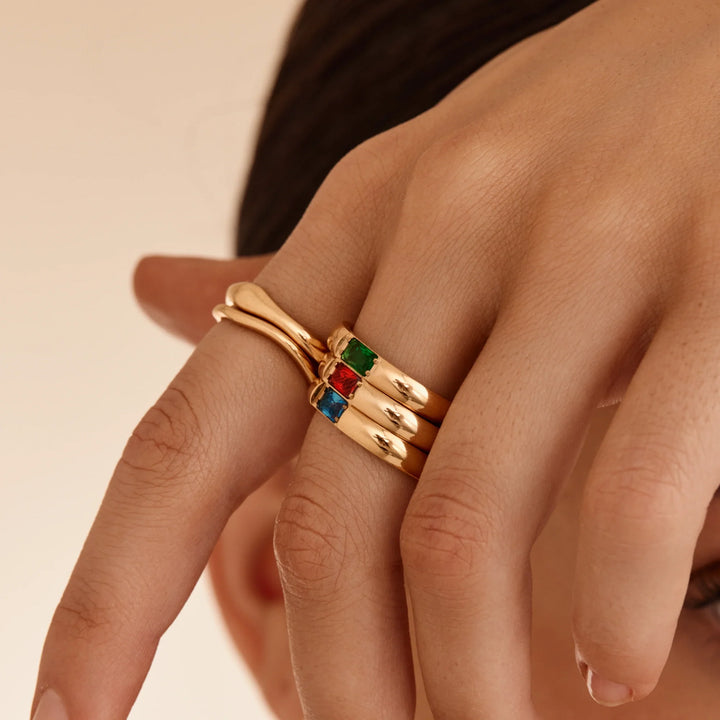 Delphine Baguette Birthstone Ring