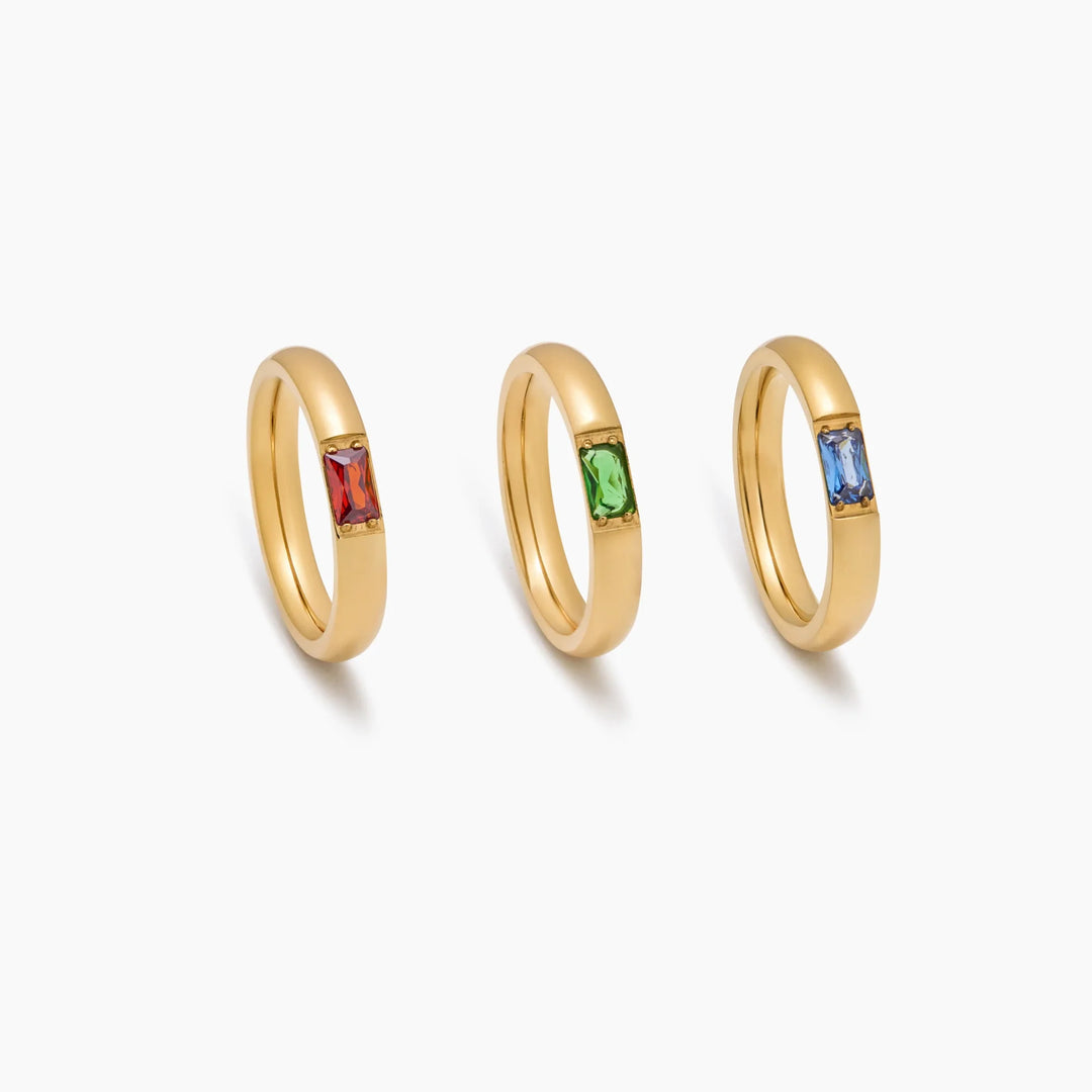 Delphine Baguette Birthstone Ring