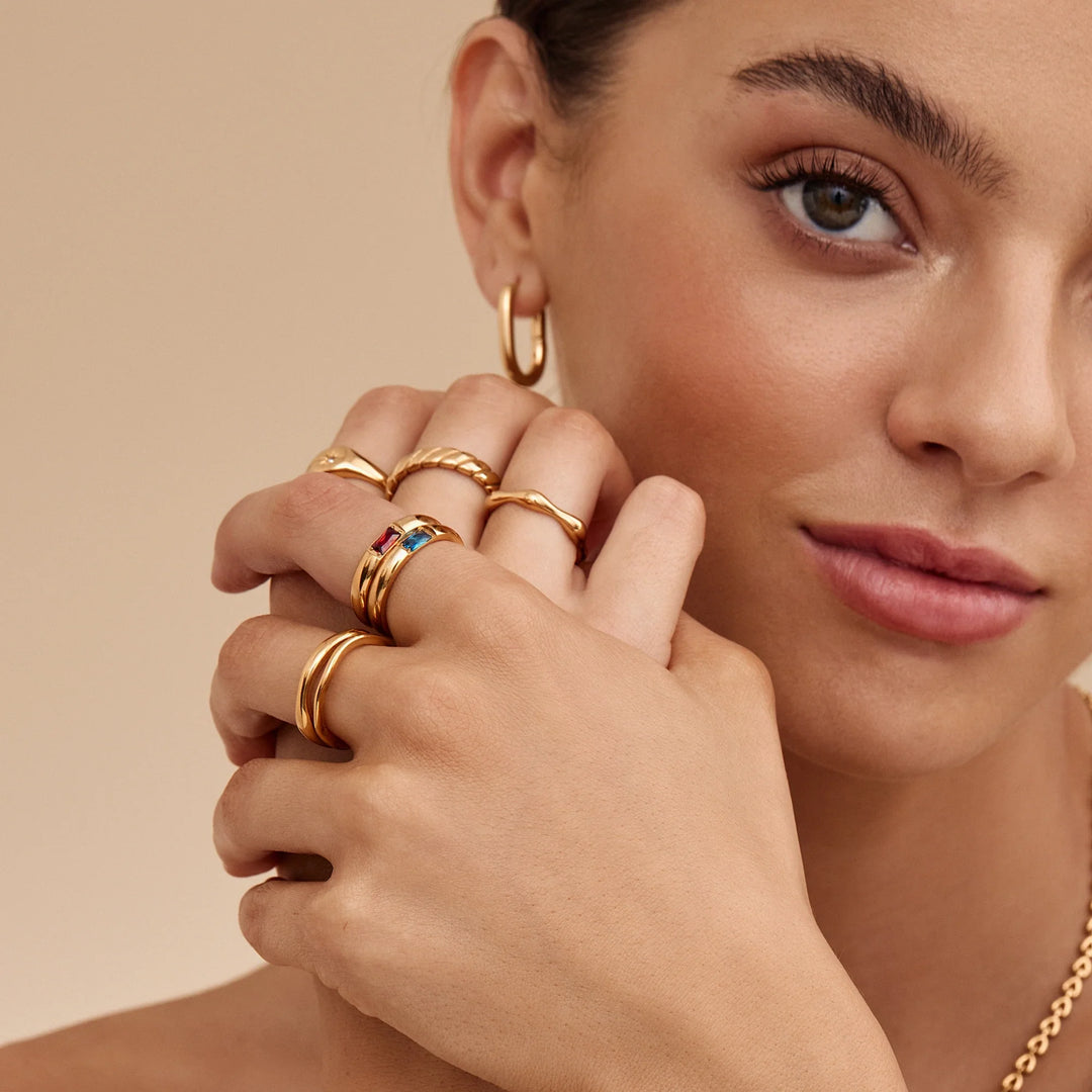 Delphine Baguette Birthstone Ring