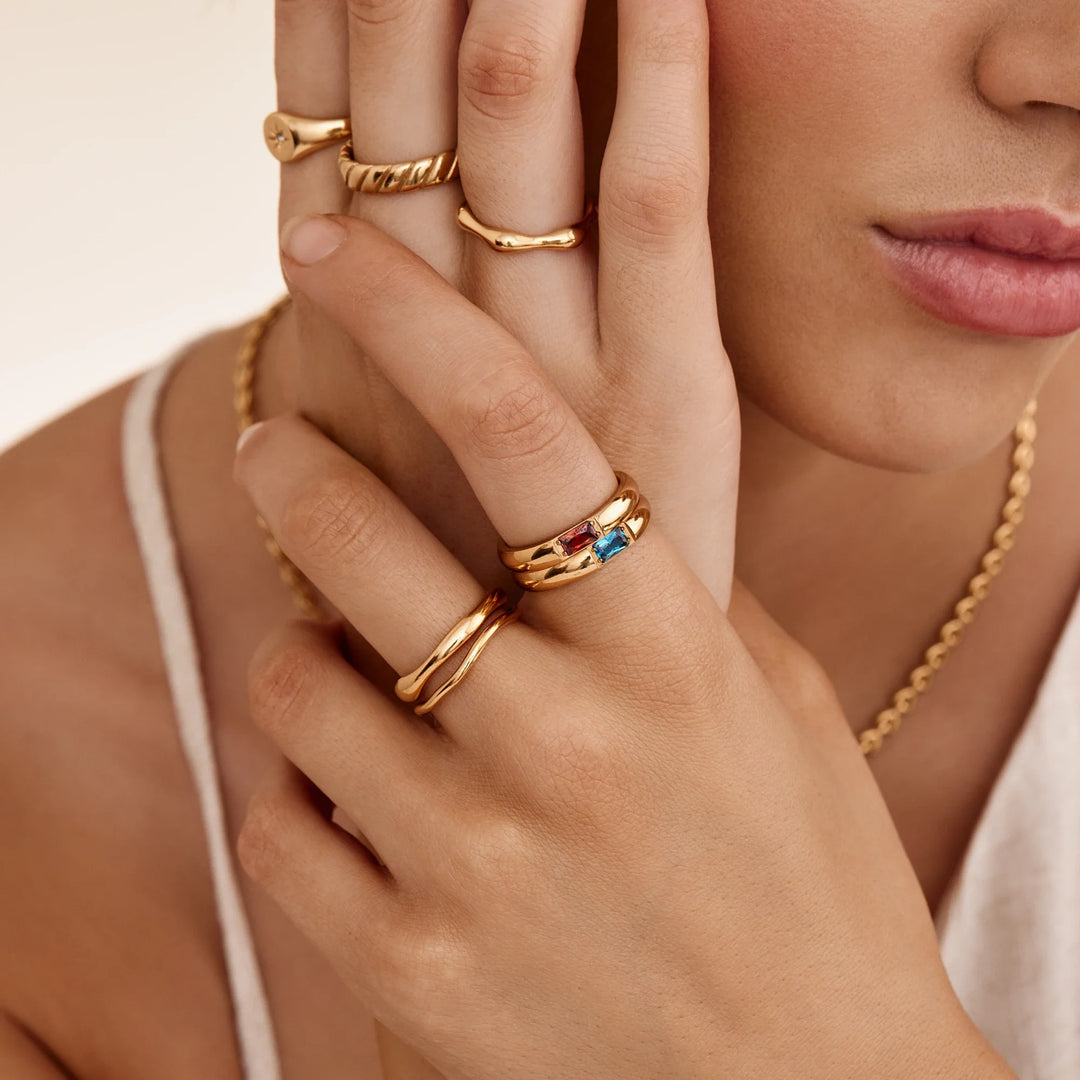 Delphine Baguette Birthstone Ring
