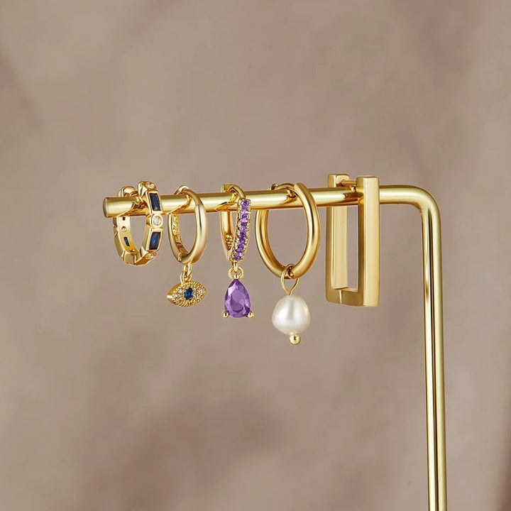 Aria Sapphire Evil Eye Hoops