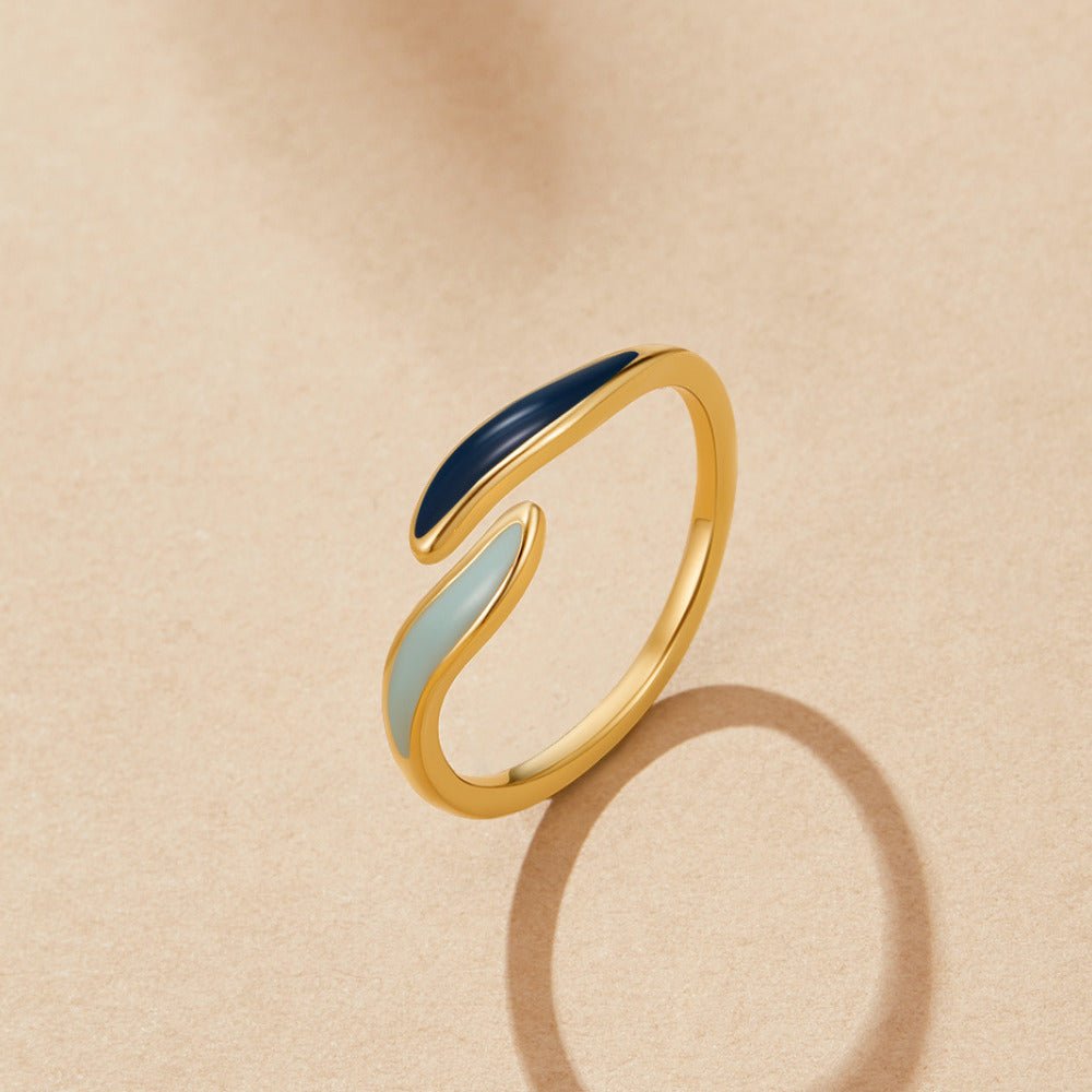 Ocean Wave Enamel Ring