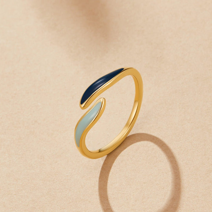 Ocean Wave Enamel Ring