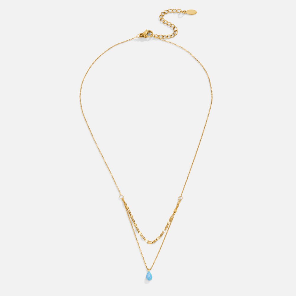 Opaline Layered Teardrop Necklace