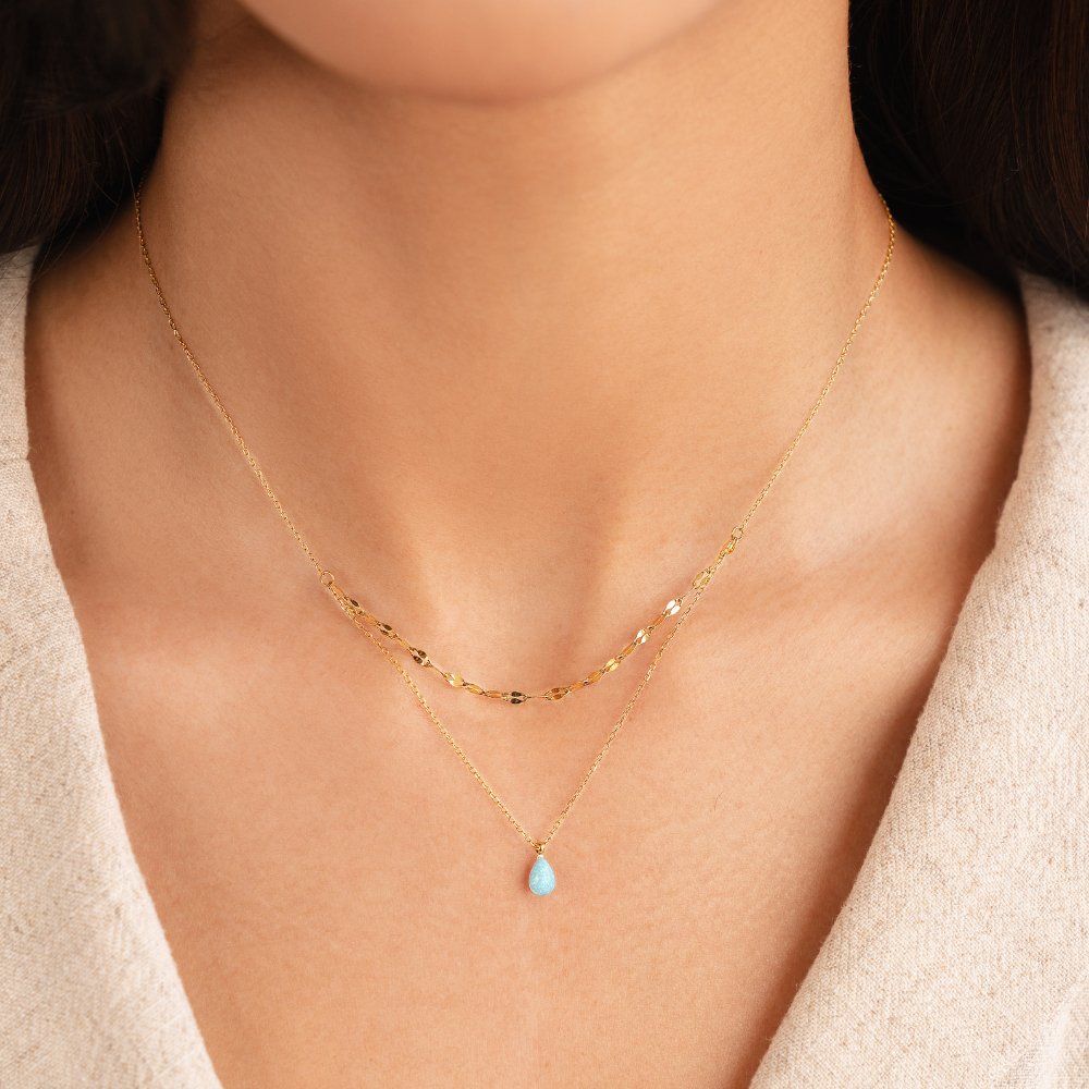 Opaline Layered Teardrop Necklace