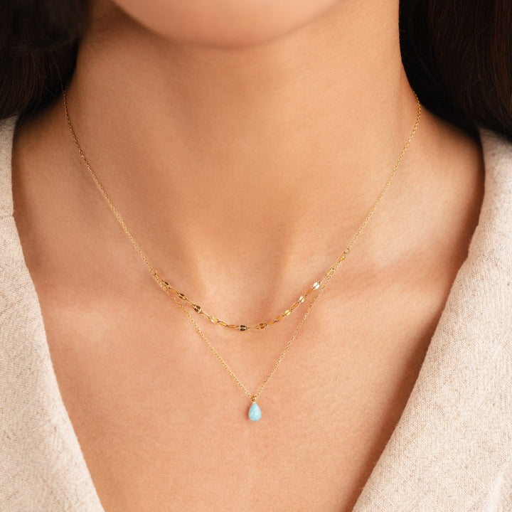 Opaline Layered Teardrop Necklace