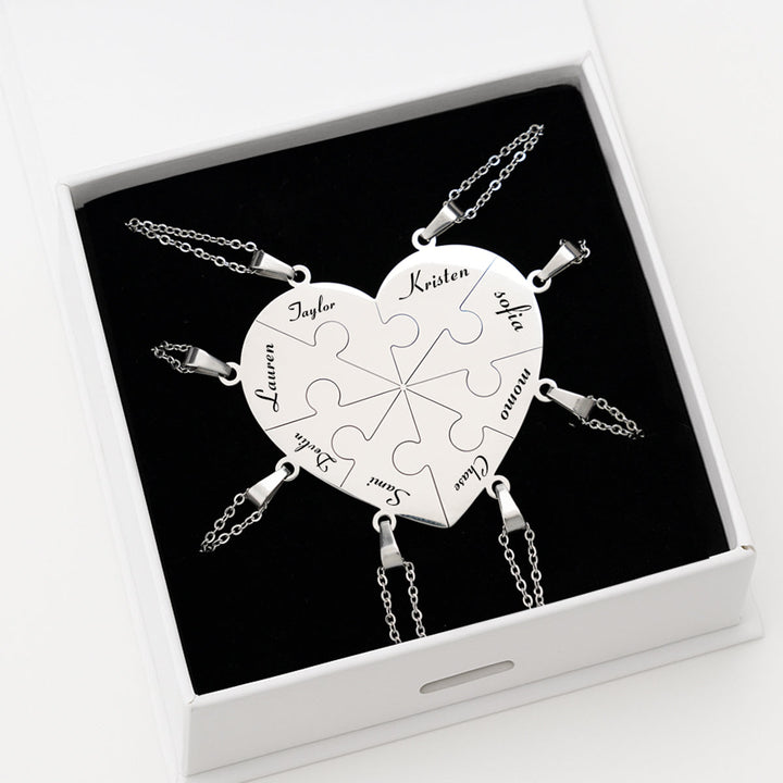 Custom Puzzle Heart Necklace
