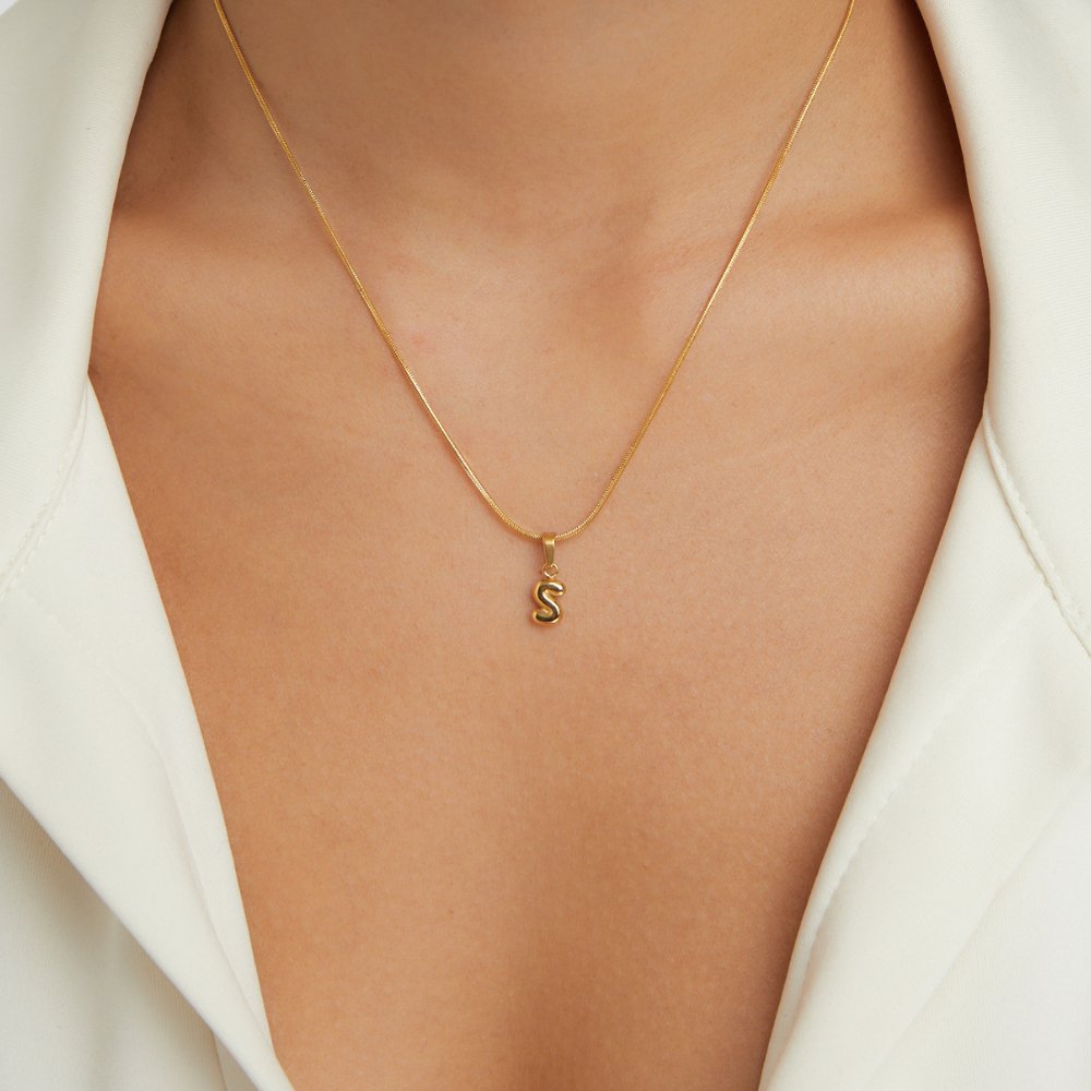 Sienna Bubble Initial Necklace