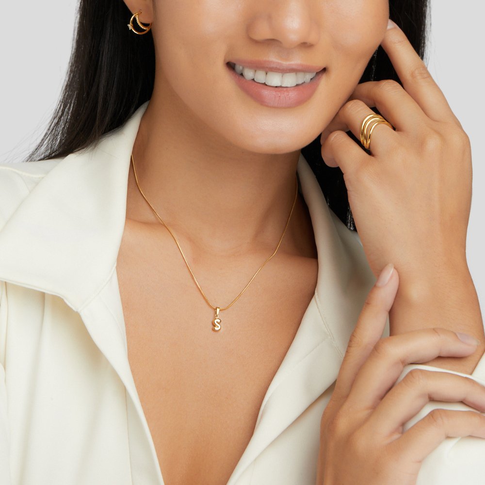 Sienna Bubble Initial Necklace