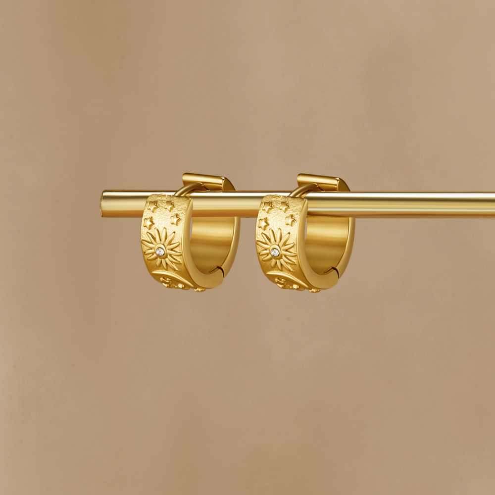 Solara Starburst Gold Huggies