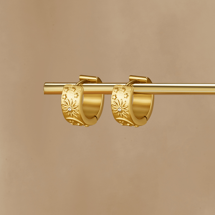 Solara Starburst Gold Huggies