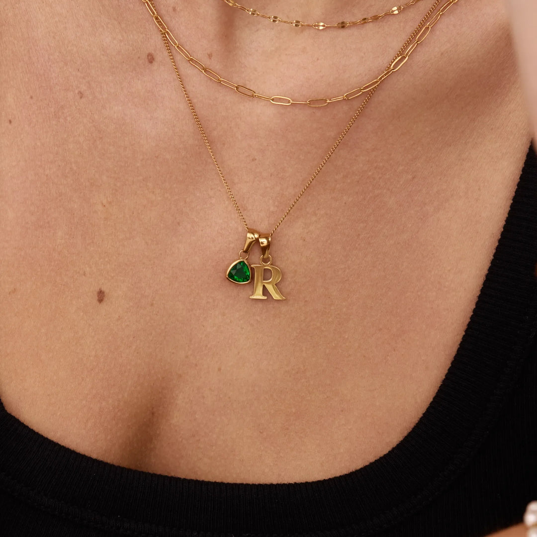 Ottoline Initial Birthstone Necklace