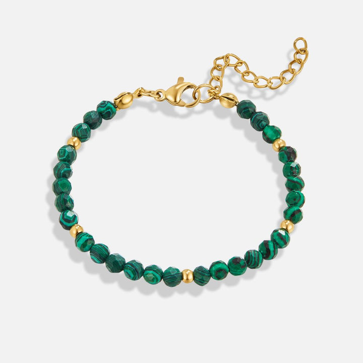 Emerald Malachite Bead Bracelet