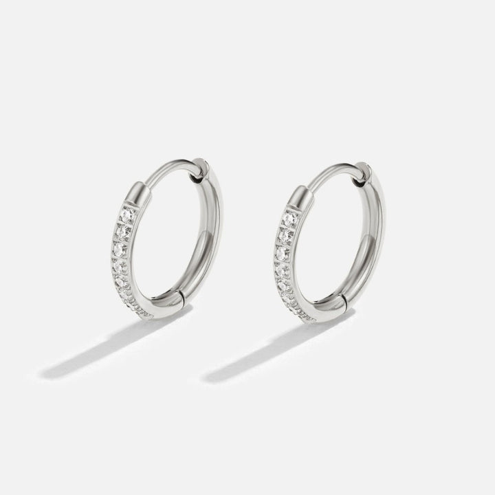 Serena Silver Crystal Hoops
