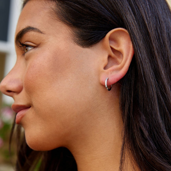 Serena Silver Crystal Hoops