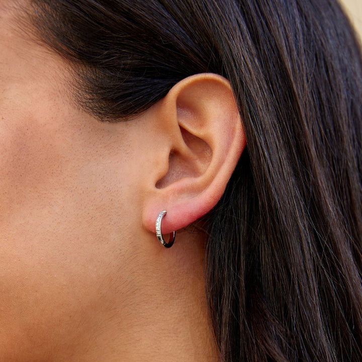 Serena Silver Crystal Hoops