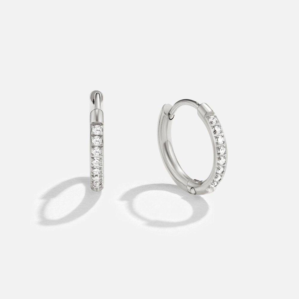 Serena Silver Crystal Hoops