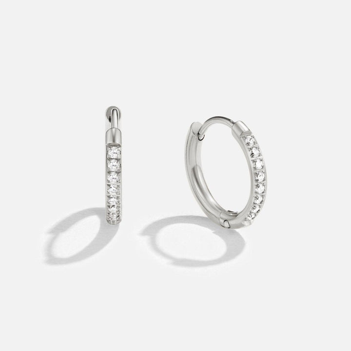 Serena Silver Crystal Hoops