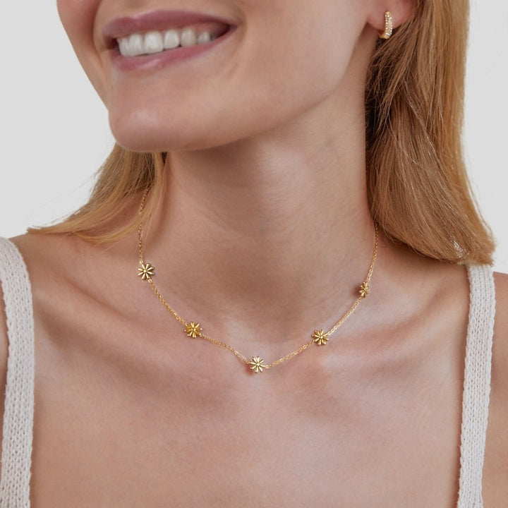 Flora Dainty Gold Necklace