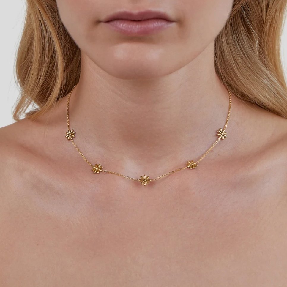 Flora Dainty Gold Necklace